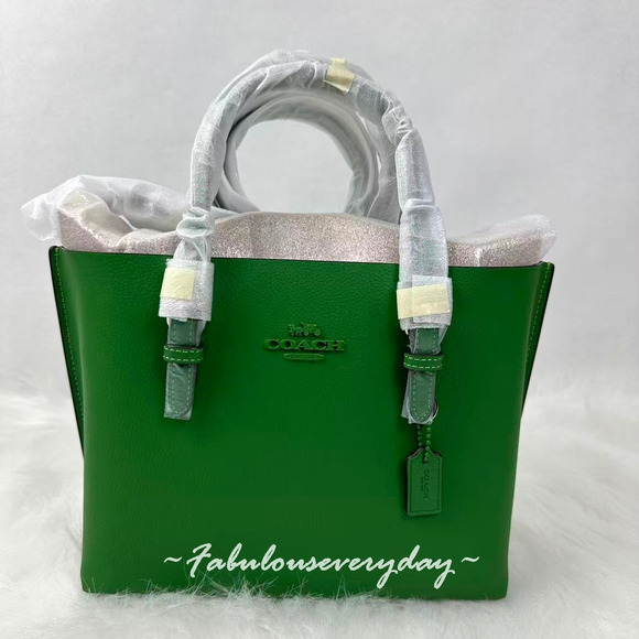 Coach Mollie Tote Bag 25 Crossbody In Leather/Kelly Green CV966 NWT - Picture 1 of 9